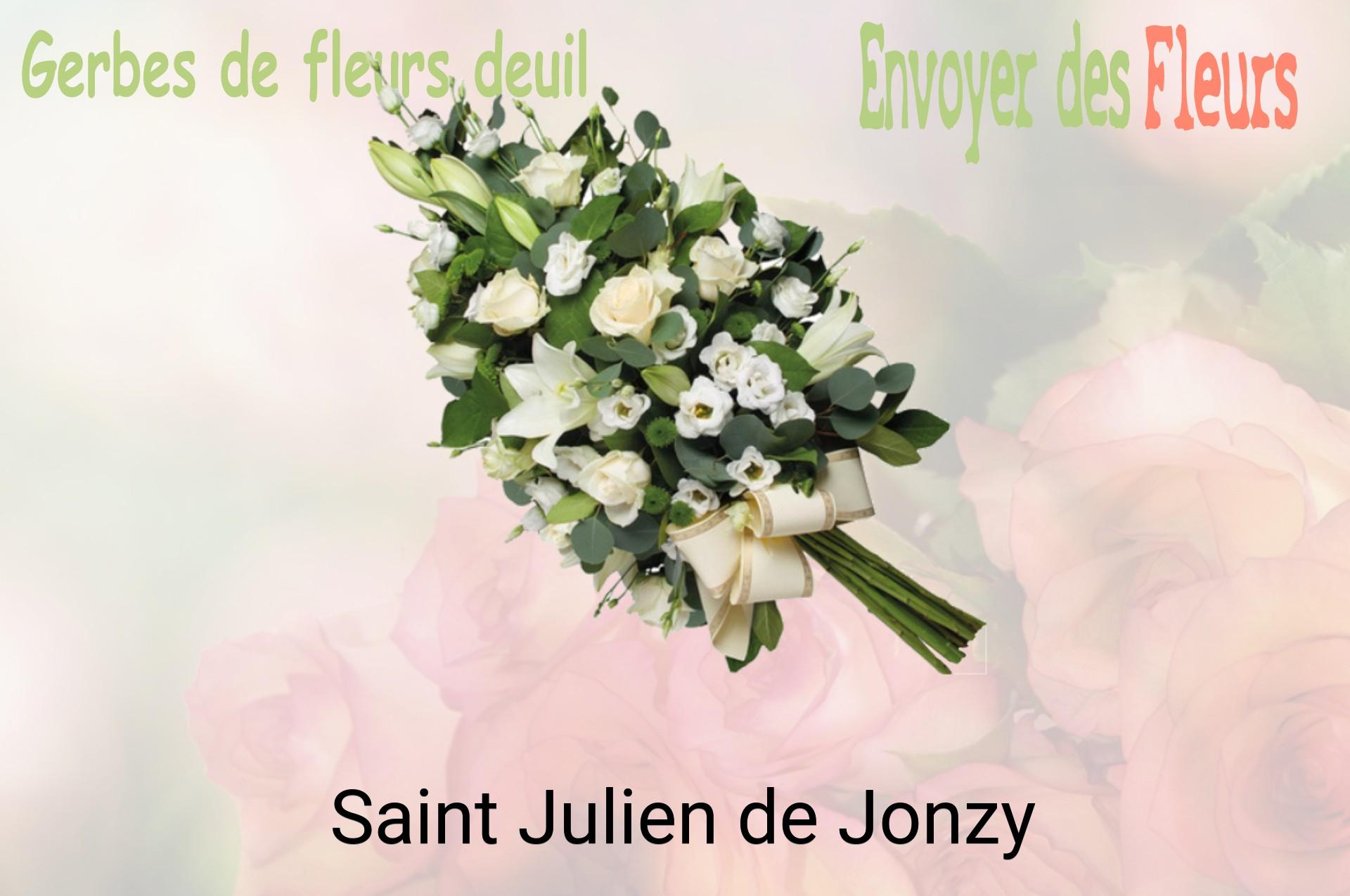 Gerbe de fleurs de deuil livrée à Saint-Julien-de-Jonzy